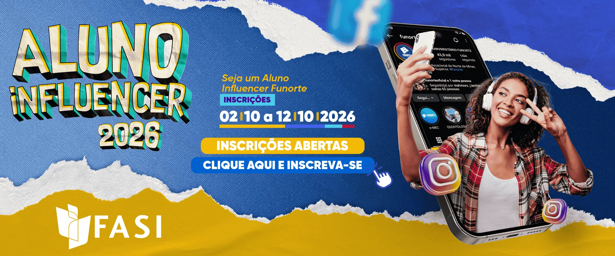 Aluno Influencer 2027 banner site 2 FASI